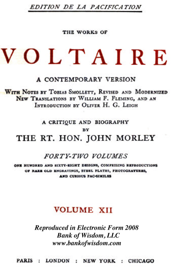 (image for) The Works of Voltaire, Vol. 12 of 42 vols + INDEX volume 43